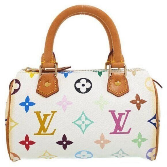 Authentic Louis Vuitton Mini Nano Speedy Monogram Multicolor Sac Bag HL White - Picture 4 of 13
